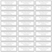 Classic Lijst Script Bruiloft Gast Namen Adres Sticker (Voorkant)