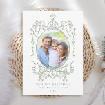 Classic  Lijst Season's Greetings Foto Feestdagenkaart<br><div class="desc">Deze vlakke kerst | De vakantiepas is voorzien van een Sage Green  lijst met een foto. Voor meer geavanceerde aanpassing van dit ontwerp,  klikt u op de BLUE DESIGN TOOL BUTTON hierboven!</div>