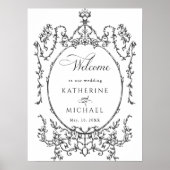 Classic Lijst Zwart-wit bruiloft Welkom Poster (Voorkant)