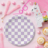 Classic Lilac Gingham Picnic Papieren Bordje (Feest)