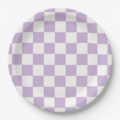 Classic Lilac Gingham Picnic Papieren Bordje (Voorkant)