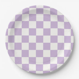 Classic Lilac Gingham Picnic Papieren Bordje