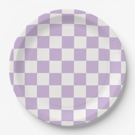 Classic Lilac Gingham Picnic Papieren Bordje (Voorkant)