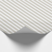 Classic Linen Beige Color Stripes Patroon Cadeaupapier (Hoek)