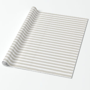 Classic Linen Beige Color Stripes Patroon Cadeaupapier