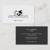 Classic Lion Logo Professional Zwart-wit Visitekaartje (Voorkant / Achterkant)