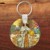 Classic Lion Woman Surreal Art Print Sleutelhanger (Voorkant)