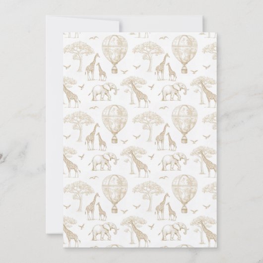 Classic Little Wild One Baby shower Toile Kaart (Achterkant)
