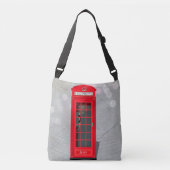 Classic London Red Phone Booth with Name Crossbody Tas (Voorkant)