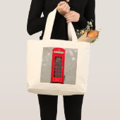 Classic London Red Phone Booth with Name  Grote Tote Bag (Voorkant (product))