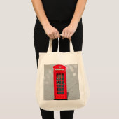 Classic London Red Phone Booth with Name  Tote Bag (Voorkant (product))