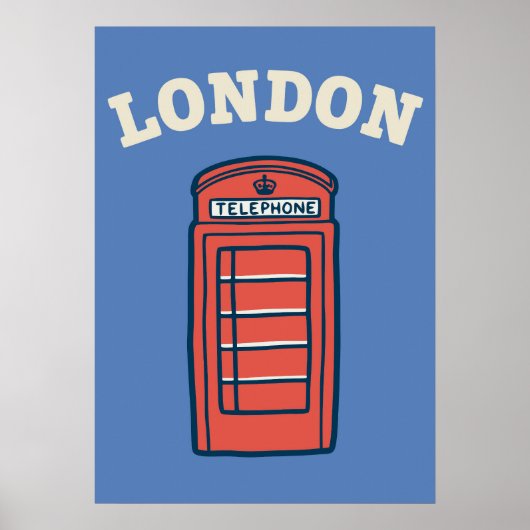 Classic London Red Telephone Booth Art - Preppy Poster (Voorkant)