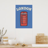 Classic London Red Telephone Booth Art - Preppy Poster (Keuken)