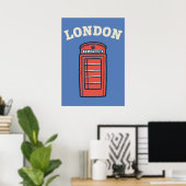 Classic London Red Telephone Booth Art - Preppy Poster (Thuiskantoor)