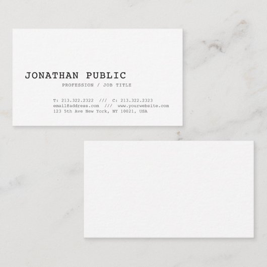 Classic Look Design Slank Chic Trendy Visitekaartje (Voorkant / Achterkant)