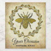 Classic Look Gold Bee elke gelegenheid Wijn Etiket (Enkel label)