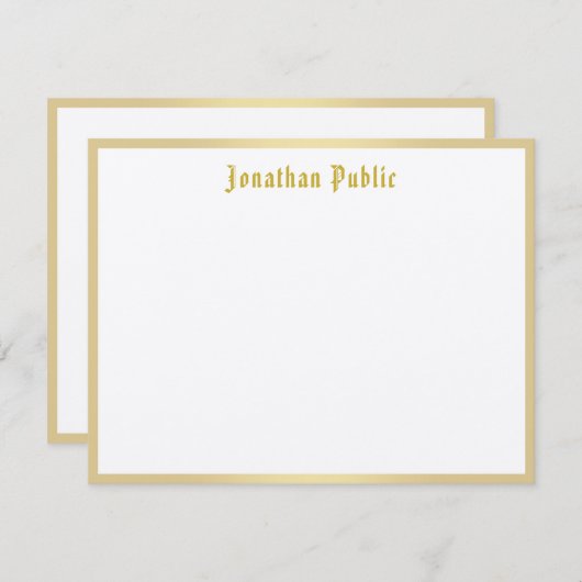 Classic look Gold Calligraphy Script Text Sjabloon (Voorkant / Achterkant)