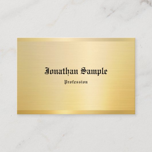 Classic Look Oud Engels Goud Sjabloon Vintage Visitekaartje (Voorkant)