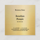 Classic Look Oude Stijl Nostalgisch Goud Chic Vierkante Visitekaartje (Achterkant)