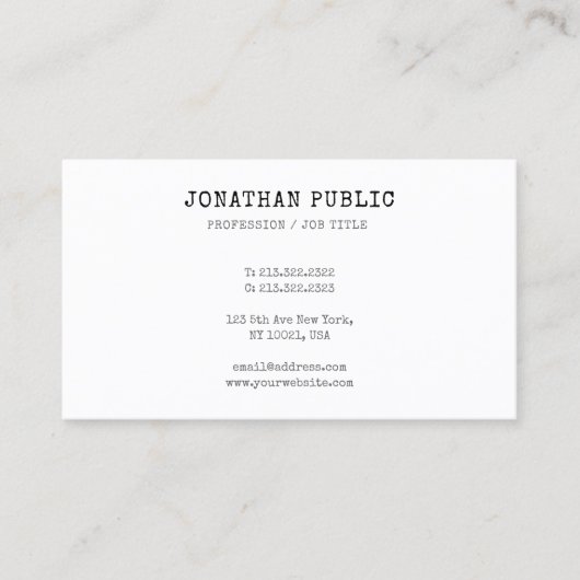  Classic Look Professionele Elegante Sjabloon Visitekaartje (Voorkant)