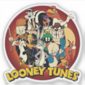 Classic Looney Tunes Squad - Retro Circular Nostal Sticker (Voorkant)