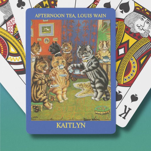 Classic Louis Wain Cats Afternoon TeaPersonalized Pokerkaarten