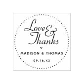 Classic Love & Bedankt Wedding Favor Rubberstempel (Afrduk)