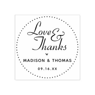 Classic Love & Bedankt Wedding Favor Rubberstempel
