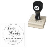 Classic Love & Bedankt Wedding Favor Rubberstempel (Gestempeld)