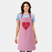 Classic Love Hearts Personalized Valentine Cooking Schort (Gedragen)
