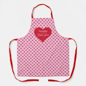Classic Love Hearts Personalized Valentine Cooking Schort (Voorkant)