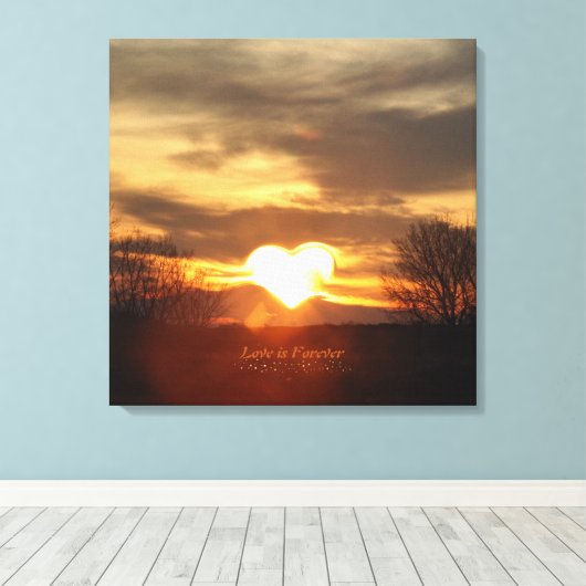 Classic Love is Forever Sunset Memorial Canvas Afdruk (Insitu (Houten vloer))