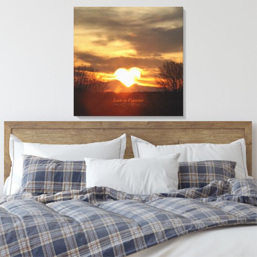 Classic Love is Forever Sunset Memorial Canvas Afdruk (Insitu (Slaapkamer))