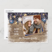 Classic Love Seasons Greetings Woodgrain Pattern Briefkaart (Voorkant / Achterkant)