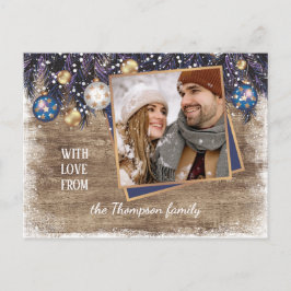 Classic Love Seasons Greetings Woodgrain Pattern Briefkaart