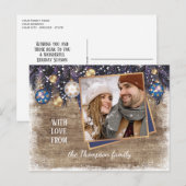 Classic Love Seasons Greetings Woodgrain Pattern Briefkaart (Voorkant / Achterkant)