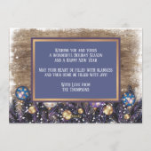 Classic Love Seasons Greetings Woodgrain Pattern Feestdagenkaart (Achterkant)