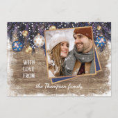 Classic Love Seasons Greetings Woodgrain Pattern Feestdagenkaart (Voorkant)