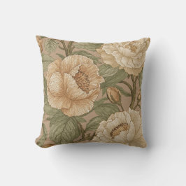 Classic,Lovely Flowers Pattern, Sage Gold Bloom Kussen