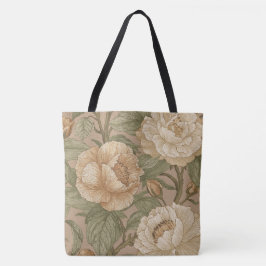 Classic,Lovely Flowers Pattern, Sage Gold Bloom Tote Bag