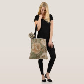 Classic,Lovely Flowers Pattern, Sage Gold Bloom Tote Bag (Op model)
