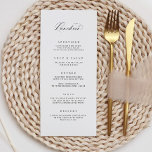 Classic Luncheon Menu Bruiloft Receptie Maaltijd K<br><div class="desc">Onze aangepaste menukaart is voorzien van moderne kalligrafie voor de perfecte manier om uw gasten te informeren over hun maaltijdkeuzes op uw bruiloft of evenement. Dit artikel maakt deel uit van onze Goldie collectie G100,  koop onze winkel voor bijpassende producten.</div>