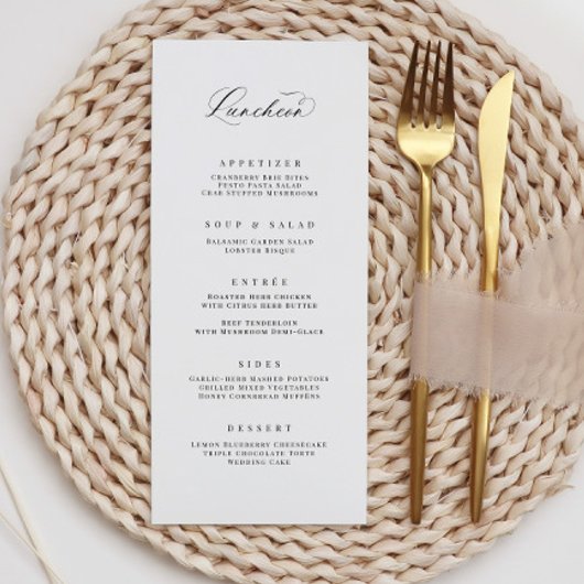 Classic Luncheon Menu Bruiloft Receptie Maaltijd K