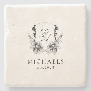 Classic Luxe, aangepast monogrammed Stone Onderzet Stenen Onderzetter