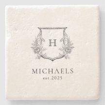 Classic Luxe, aangepast monogrammed Stone Onderzet