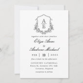Classic Luxe Black Monogram Weddenschap Kaart (Voorkant)