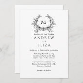 Classic Luxe Black Monogram Weddenschap Kaart (Voorkant / Achterkant)