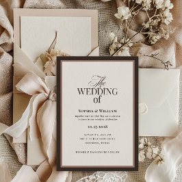 Classic Luxe | Brown Neutral Wedding Kaart