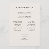 Classic Luxe | Brown Neutral Wedding Programmakaart (Achterkant)