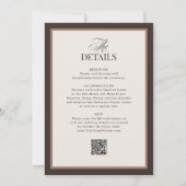Classic Luxe | Bruine Neutrale RSVP QR Code Huweli Kaart (Achterkant)